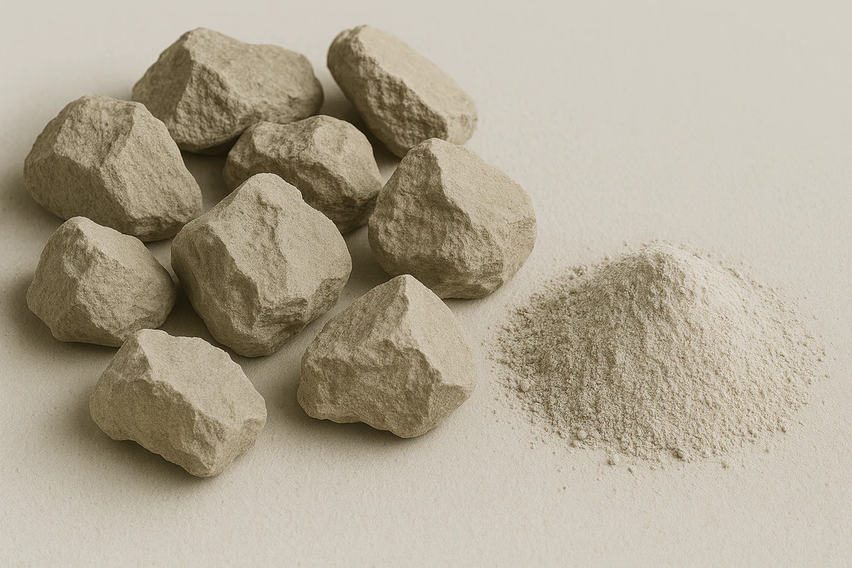 Premium bentonite clay chunks and powder supplied from Uzbekistan